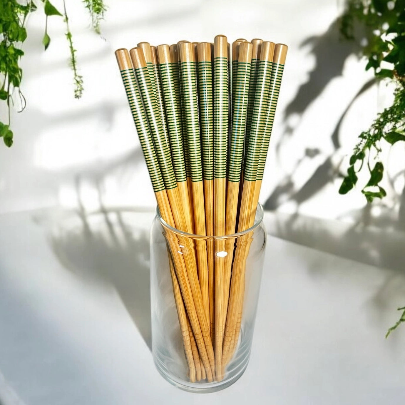 Set of 2 Bamboo Chopsticks - Green