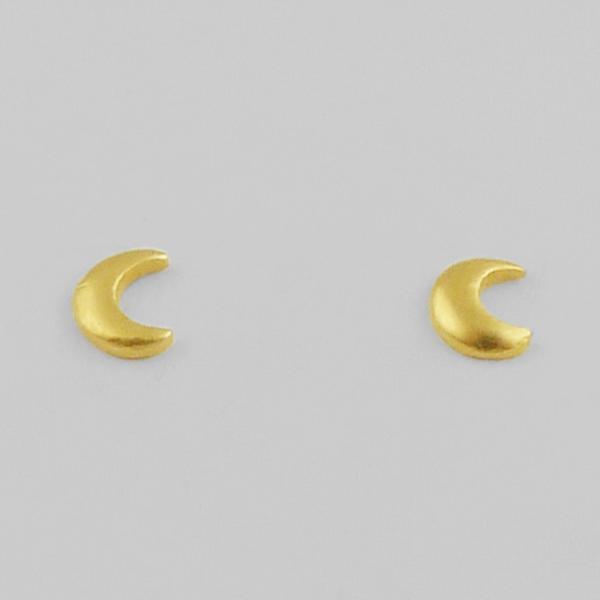 Gold Tiny Crescent Moon Stud Earrings | Jane Diaz