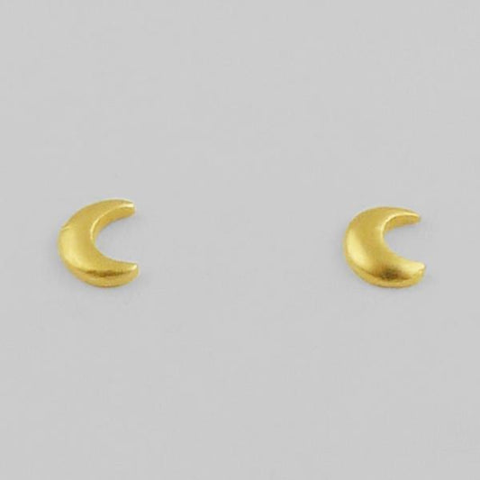 Gold Tiny Crescent Moon Stud Earrings | Jane Diaz