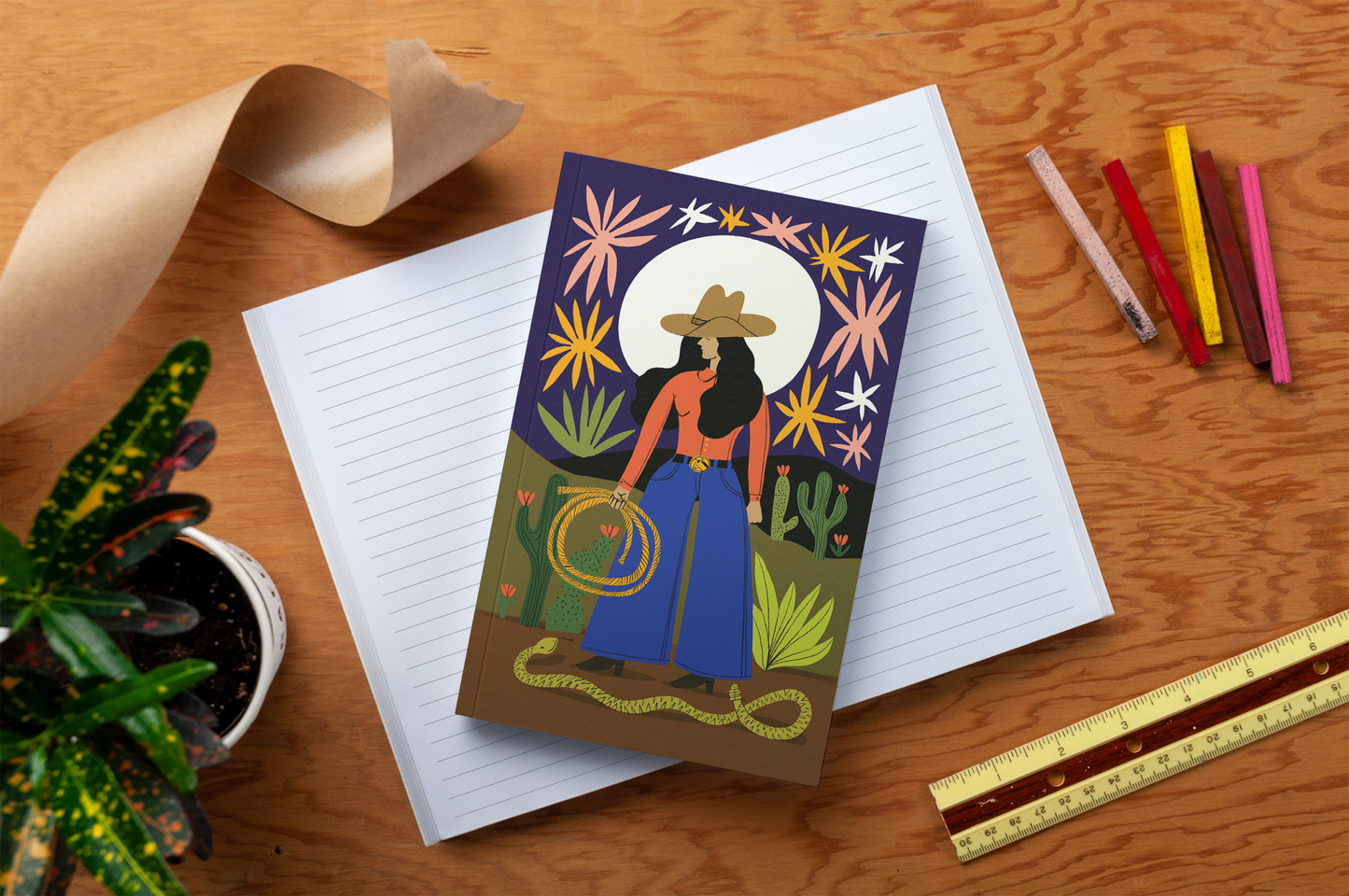 Desert Cowgirl Layflat Notebook