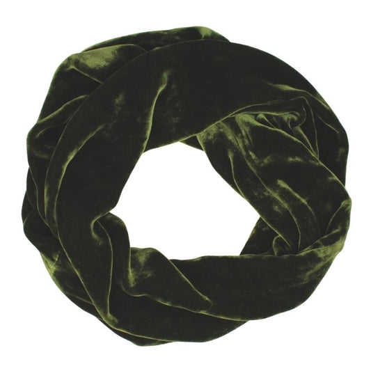 Velvet Infinity Scarf in Pine