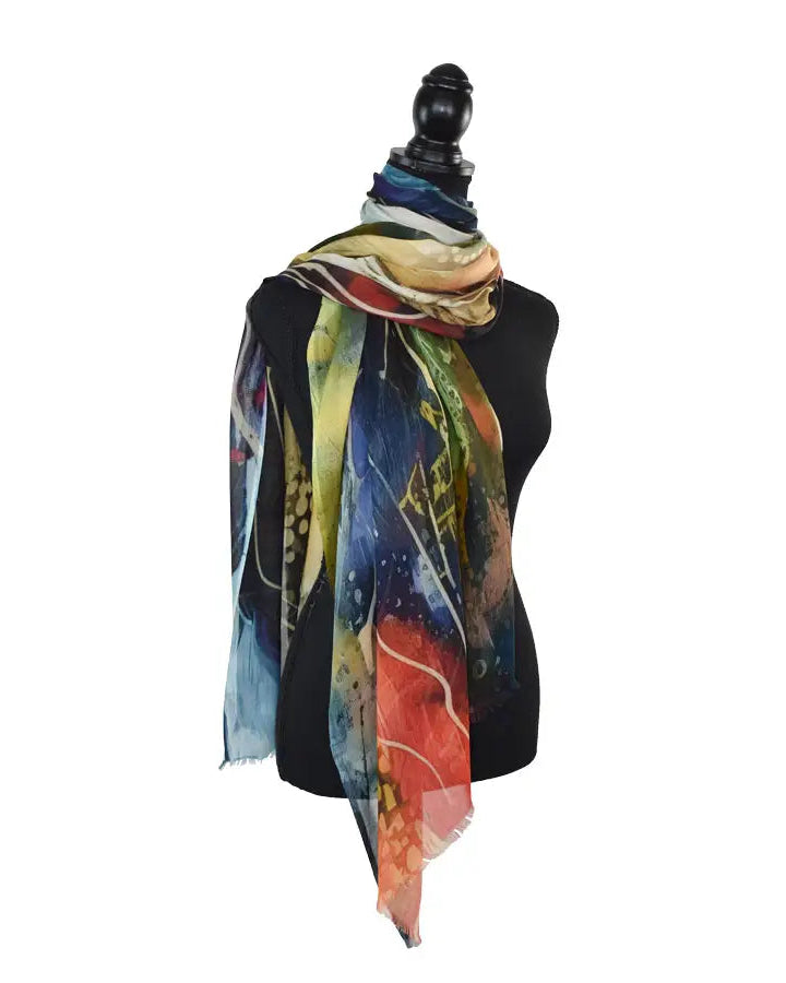 Obsidian Abstract Scarf