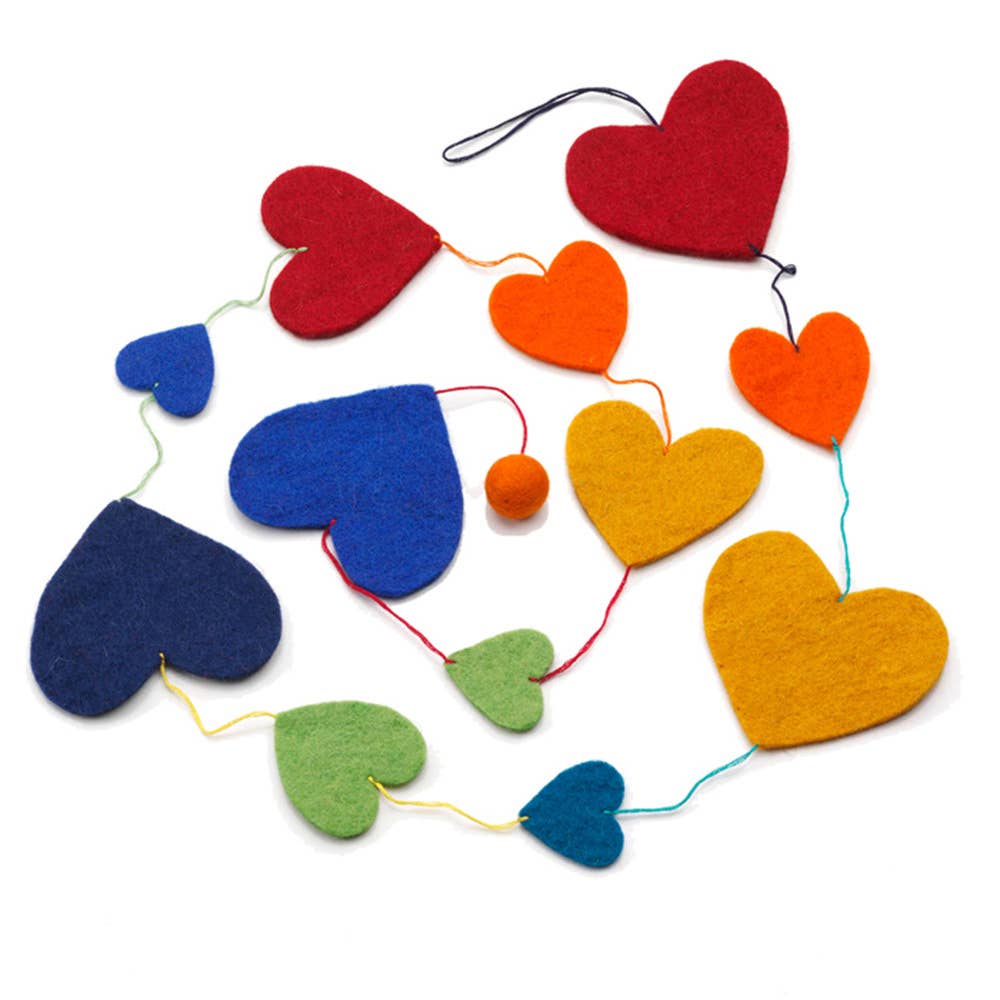 Rainbow Heart Garland