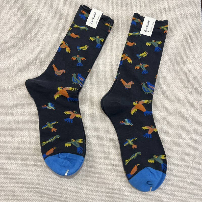 Parrot Oil Painting Socks