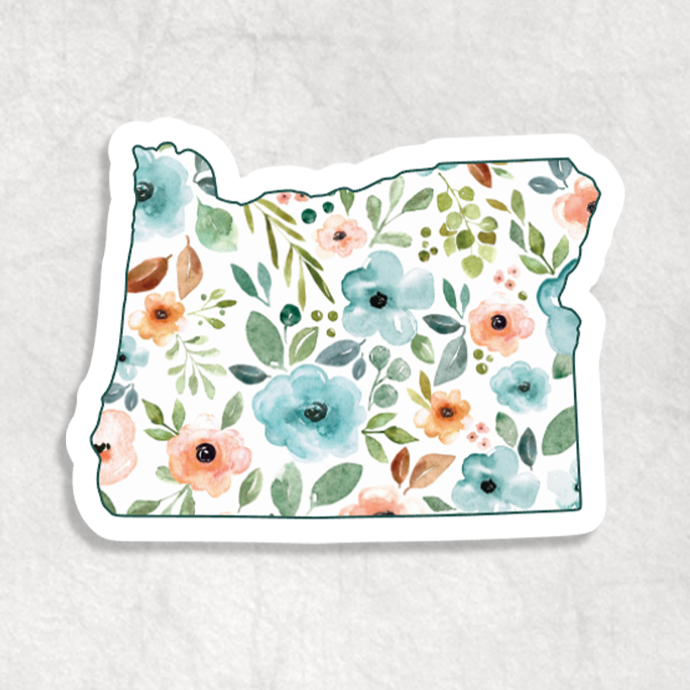 Floral Oregon Sticker