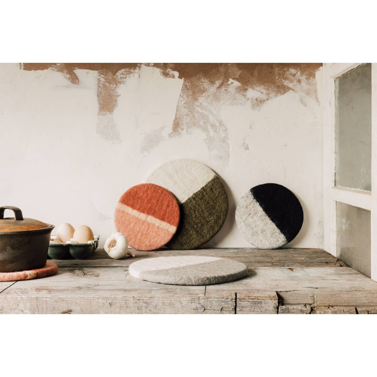 Olive Felted Wool Trivet