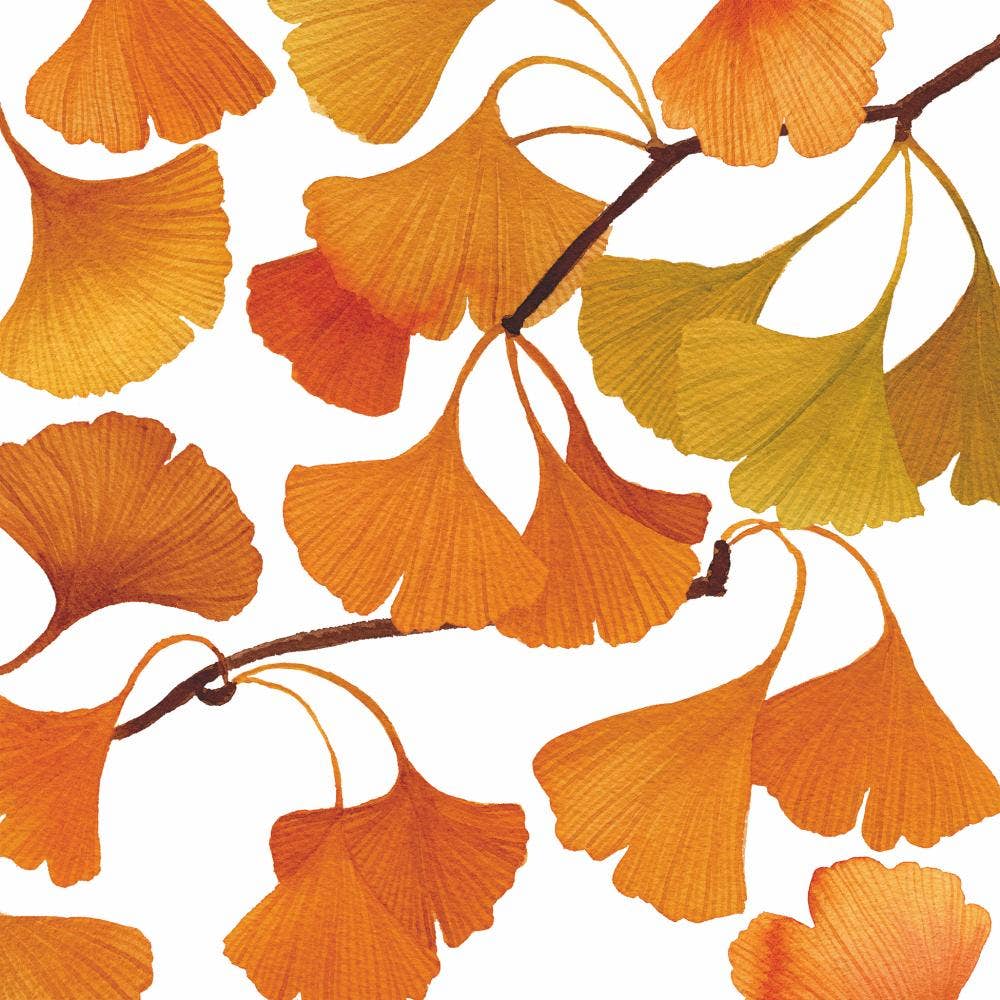 Gingko Leaves Beverage Napkins