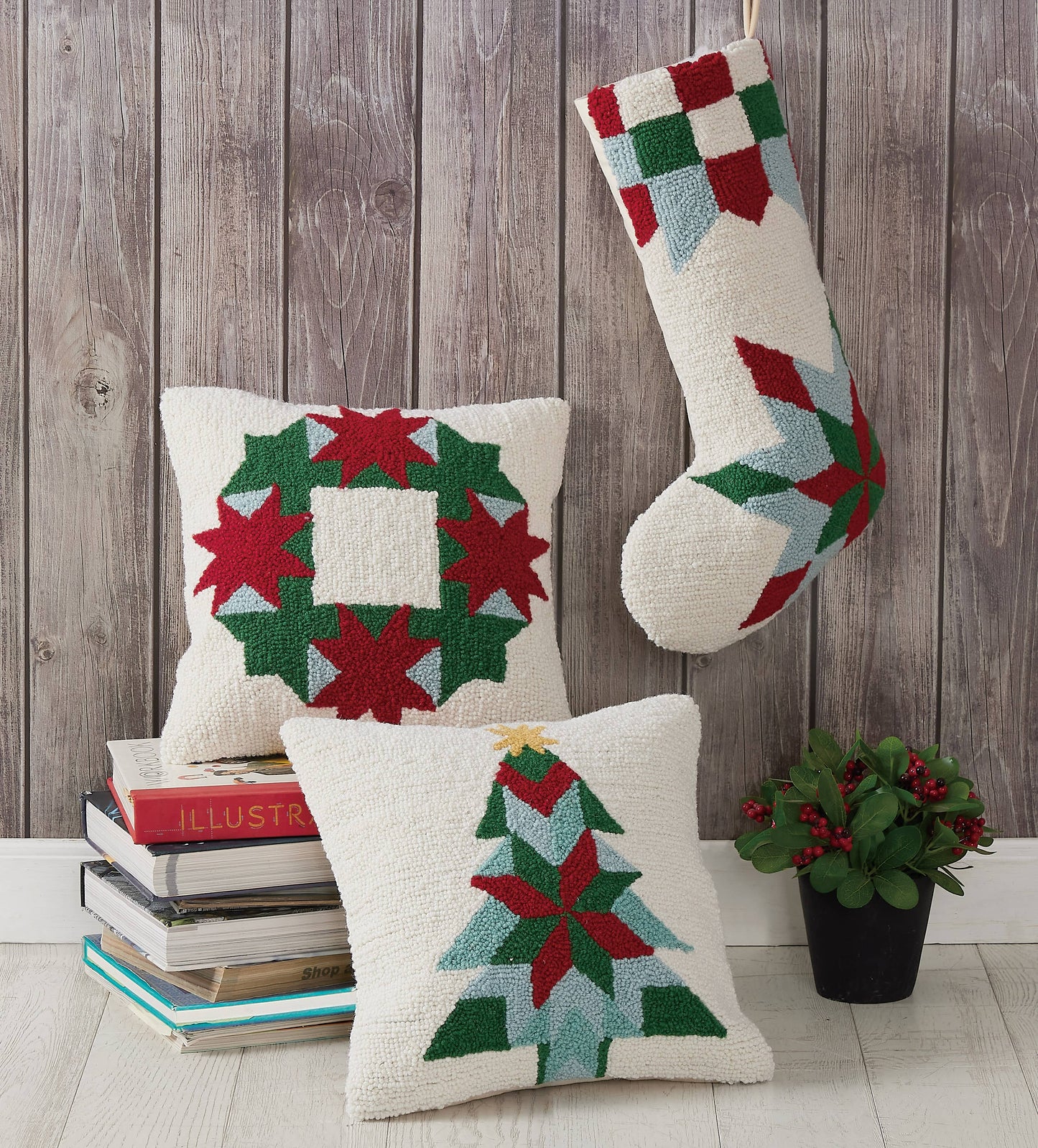 Christmas Patchwork Hook Stocking