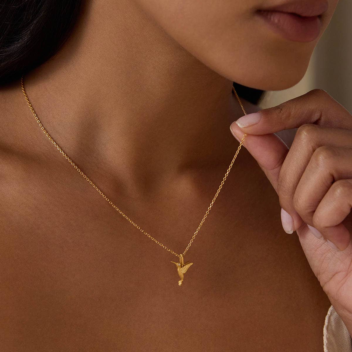 Gold Hummingbird Necklace | Satya
