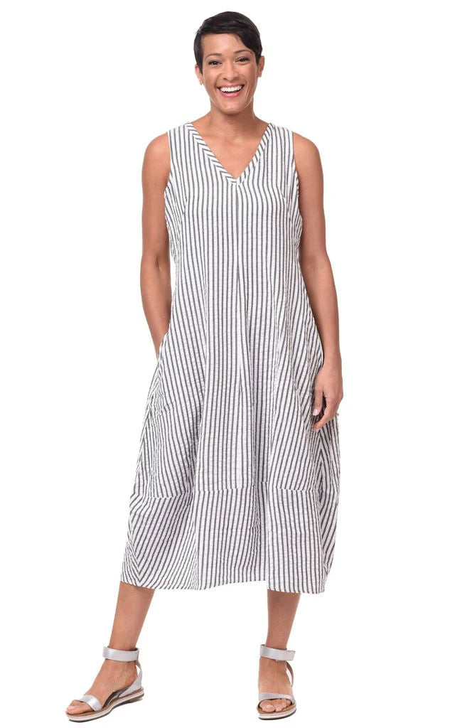 Patton Dress in Gray Stripe | Tulip