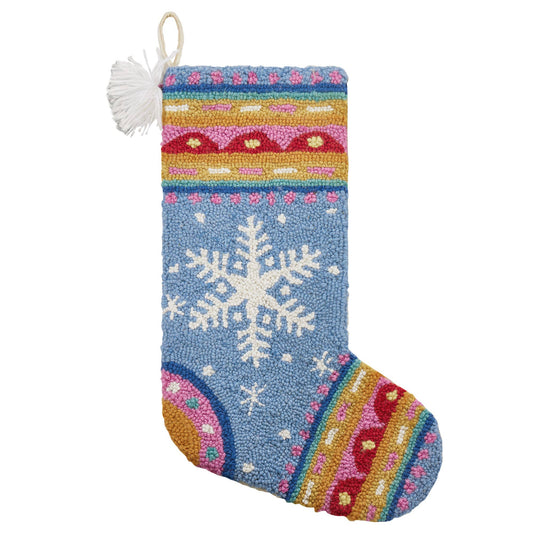Fair Isle Snowflake Tassel Hook Stocking