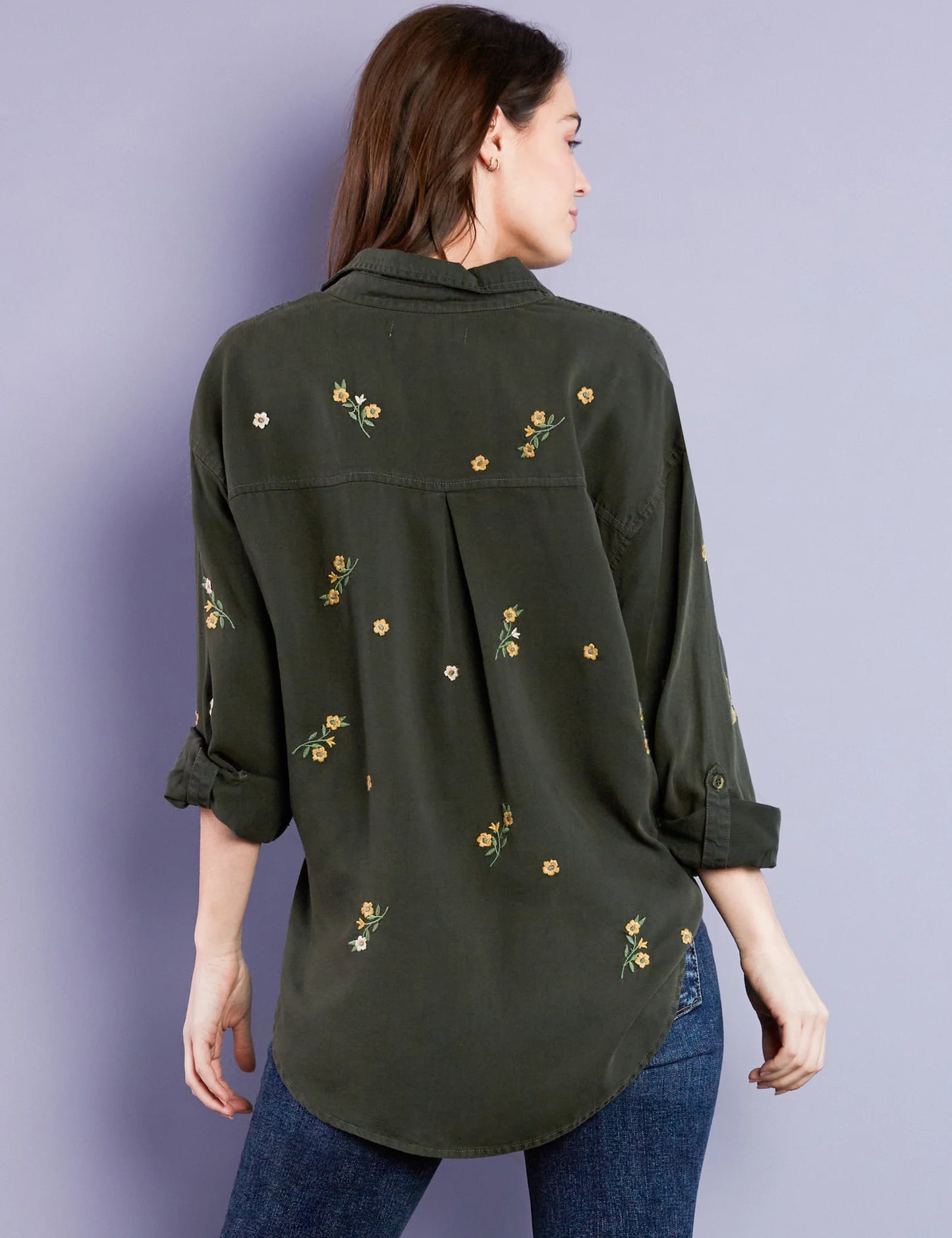 Army Floral Embroidered Shirt | Billy T