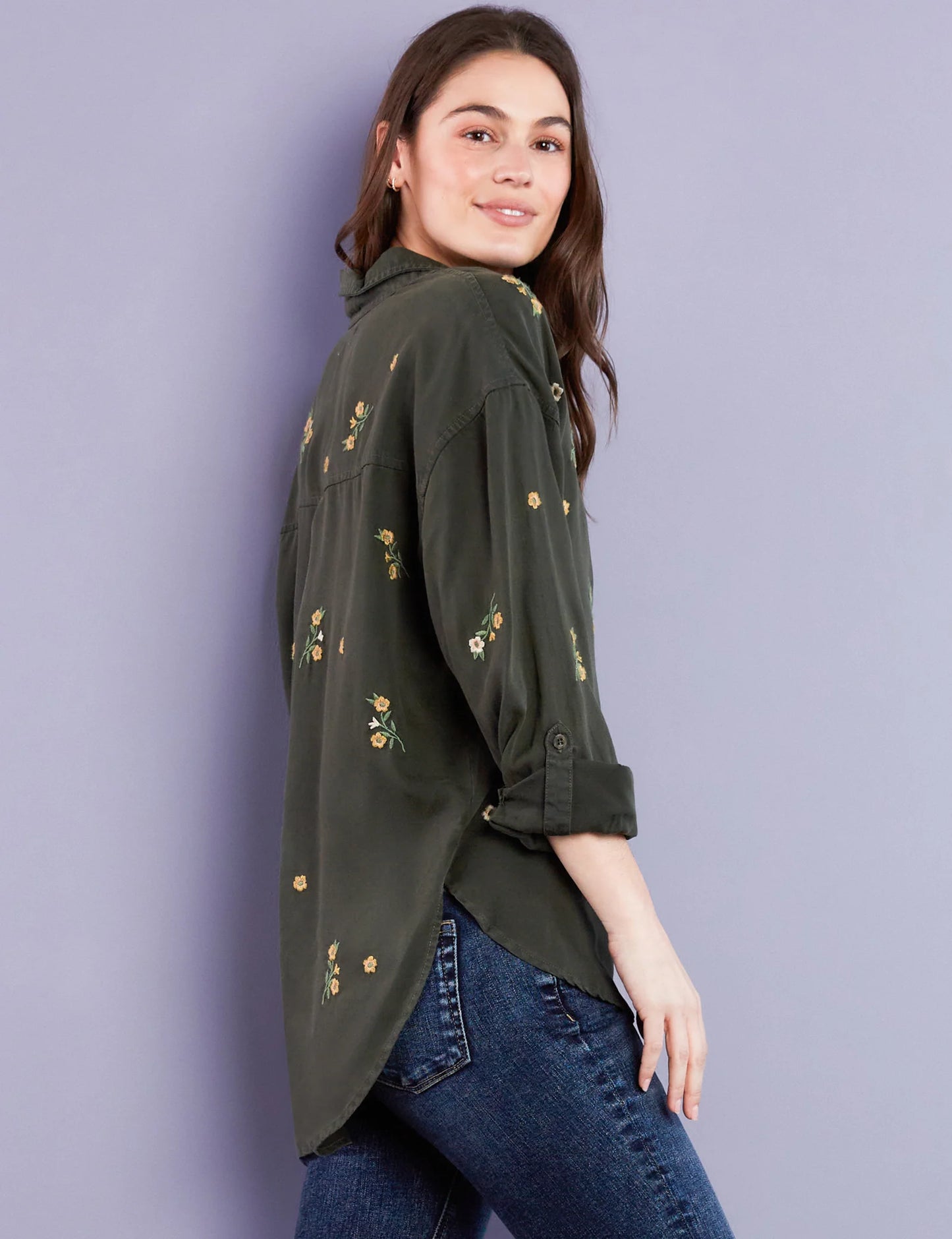 Army Floral Embroidered Shirt | Billy T