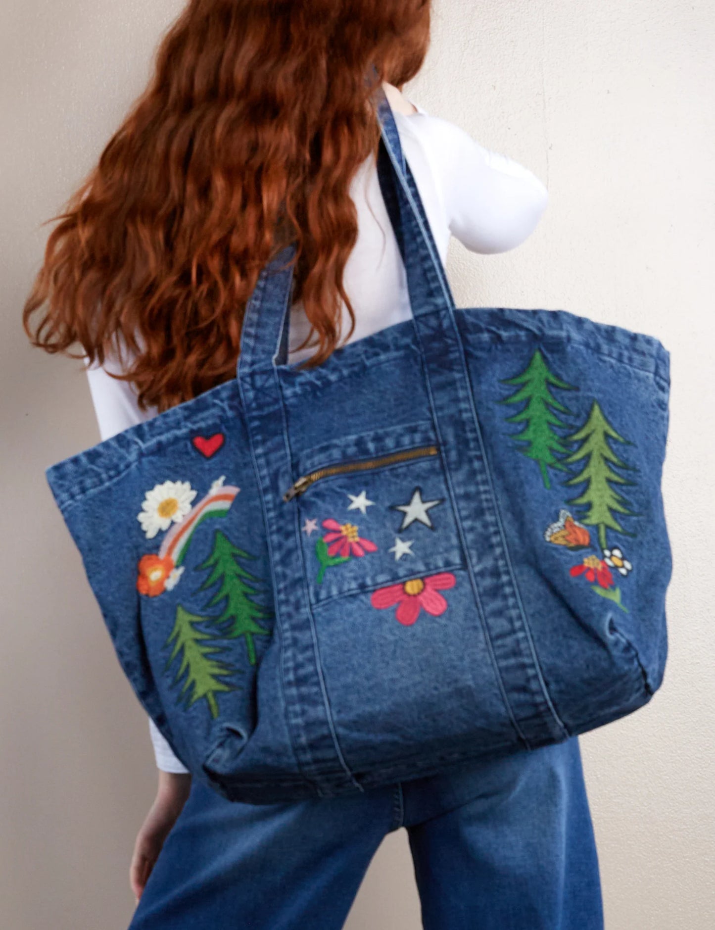 Happy Place Denim Tote | Billy T
