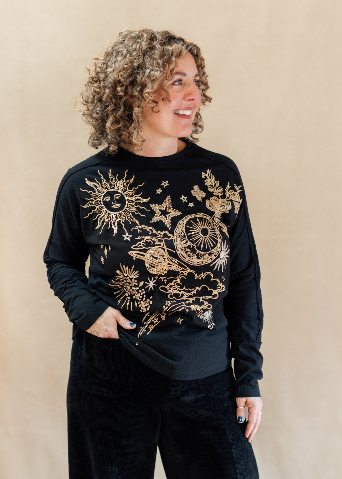 Miaora Dolman Tee in Black | Johnny Was