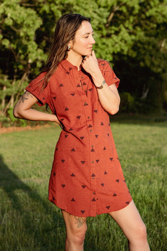 Loren Shirt Dress in Rust | Bridge & Burn