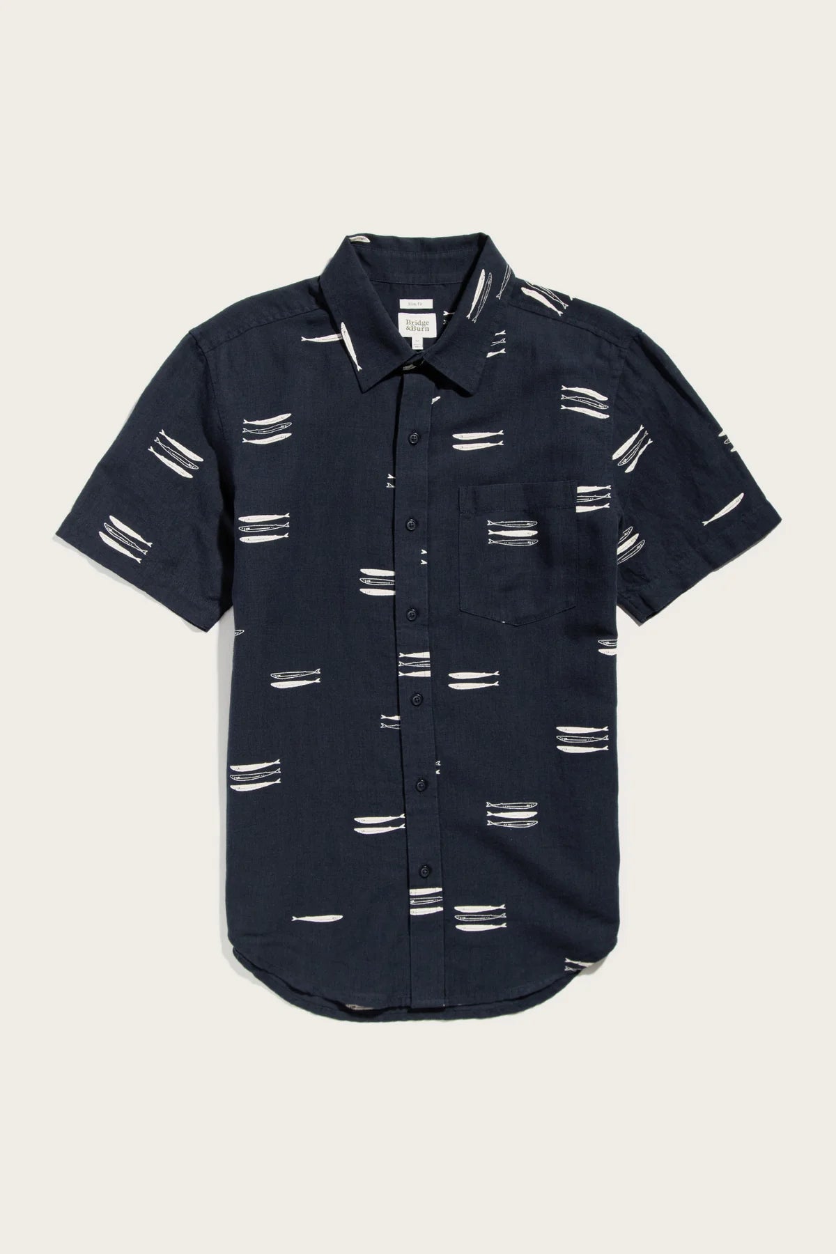 Harbor Slim Shirt in Navy | Bridge & Burn