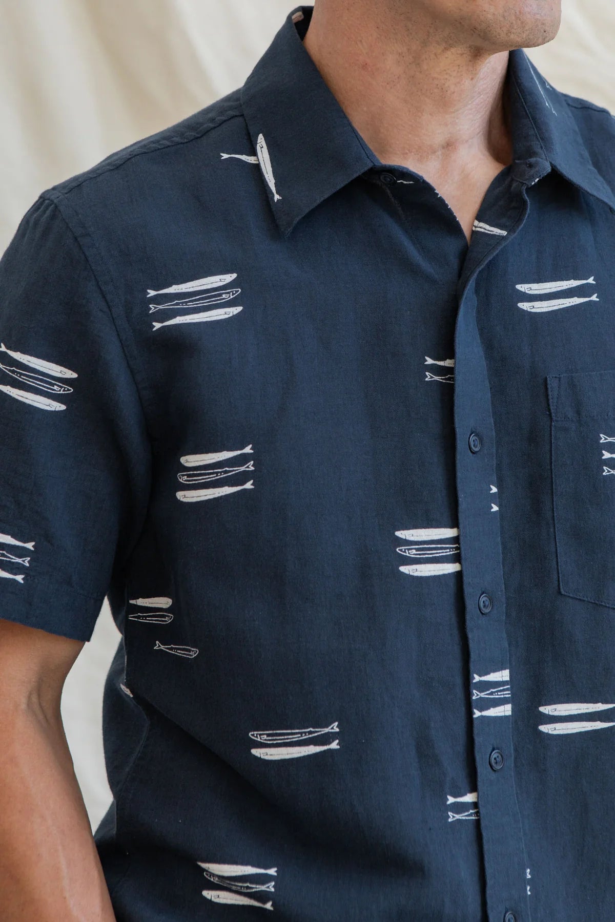 Harbor Slim Shirt in Navy | Bridge & Burn