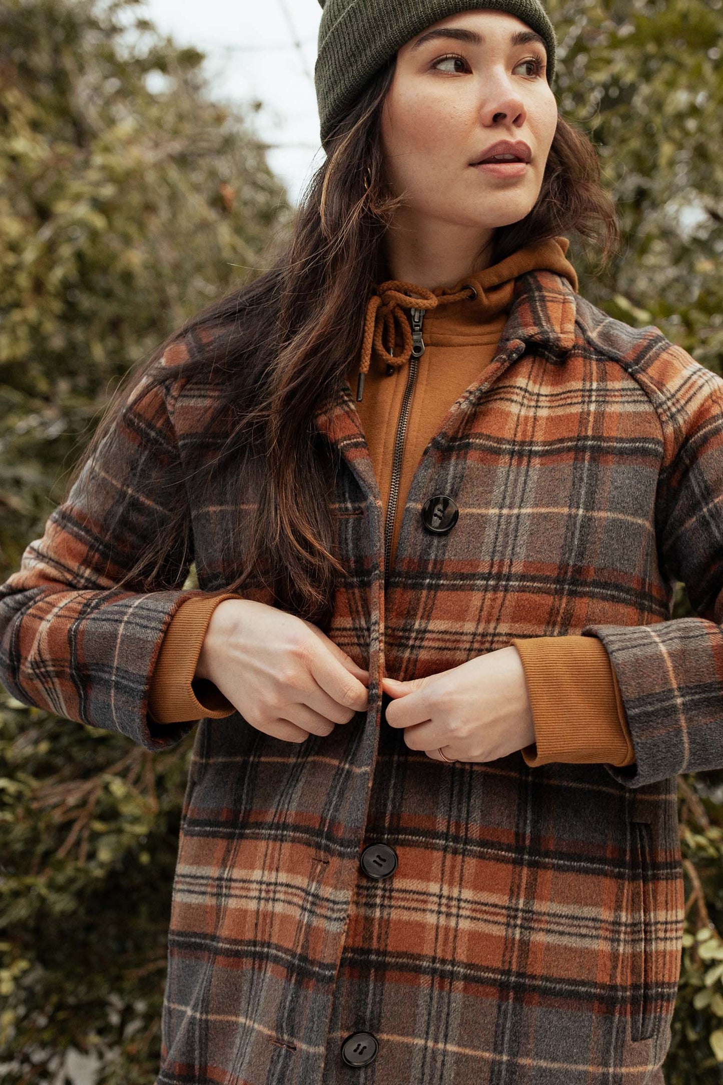 Alberta Coat in Dorset Plaid | Bridge & Burn