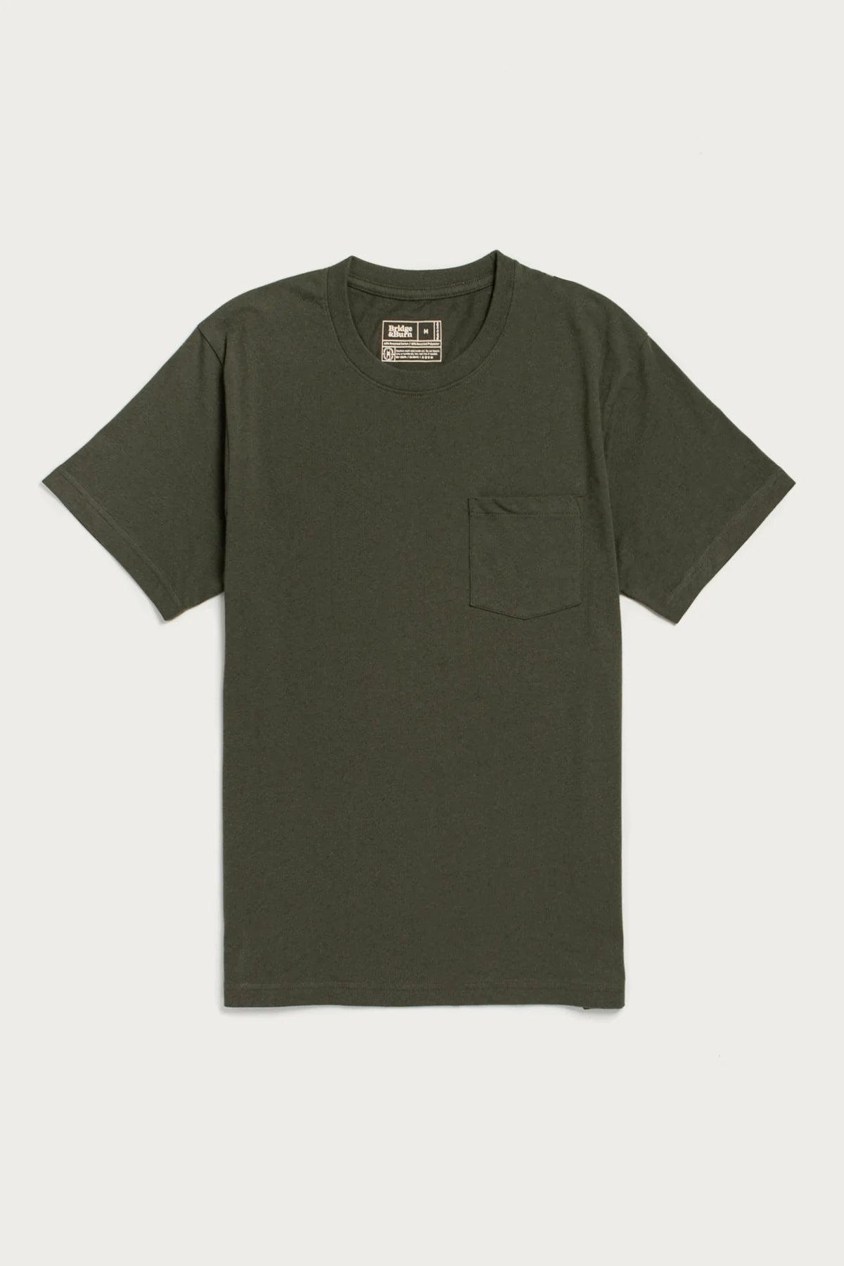 Recycled Pocket Tee in Olive | Bridge & Burn