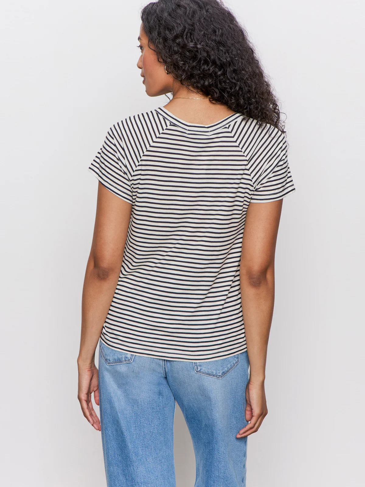 Notch Neck Tee in Stripe | Sanctuary