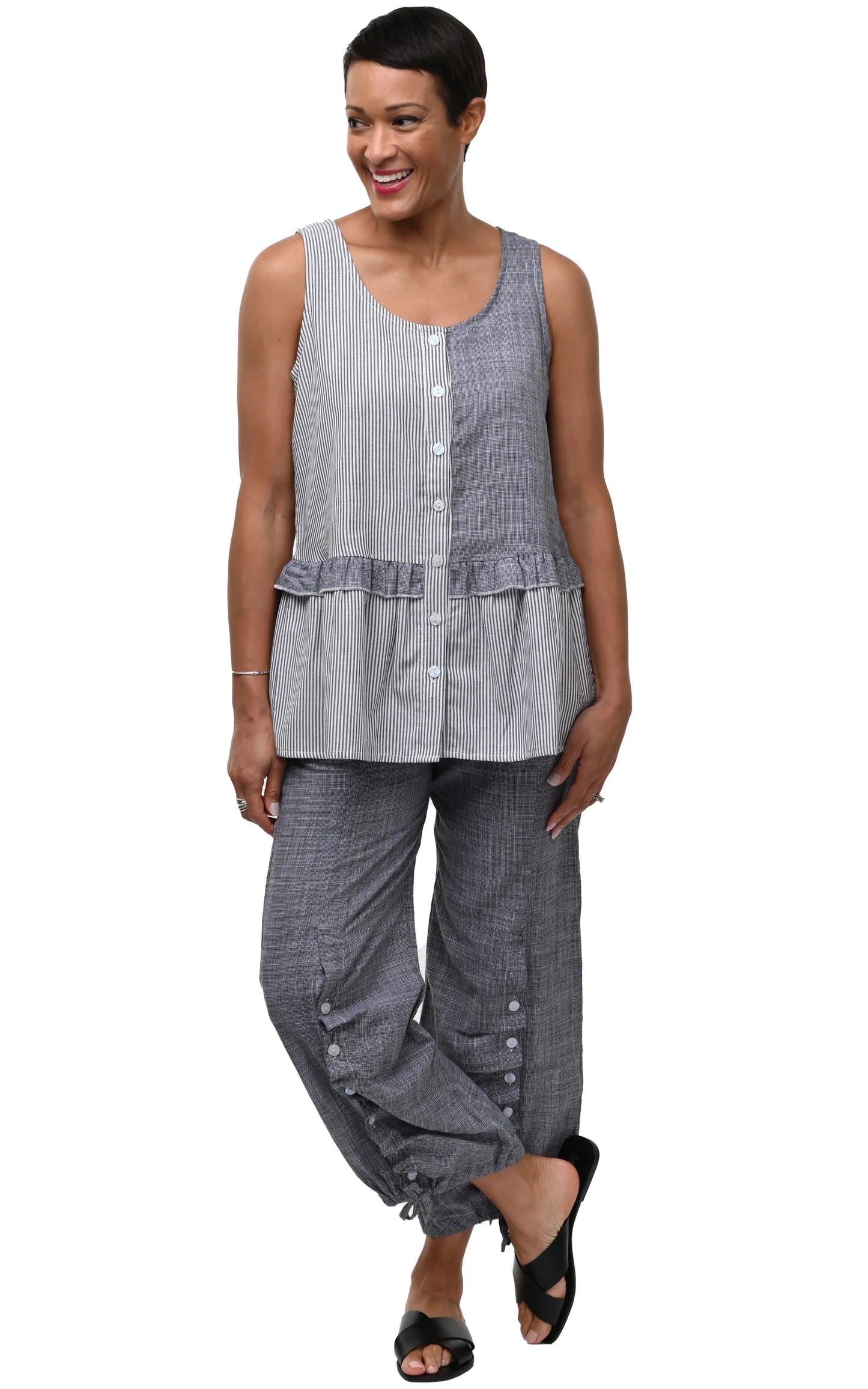 Scooter Pant in Black Mini Check | Tulip