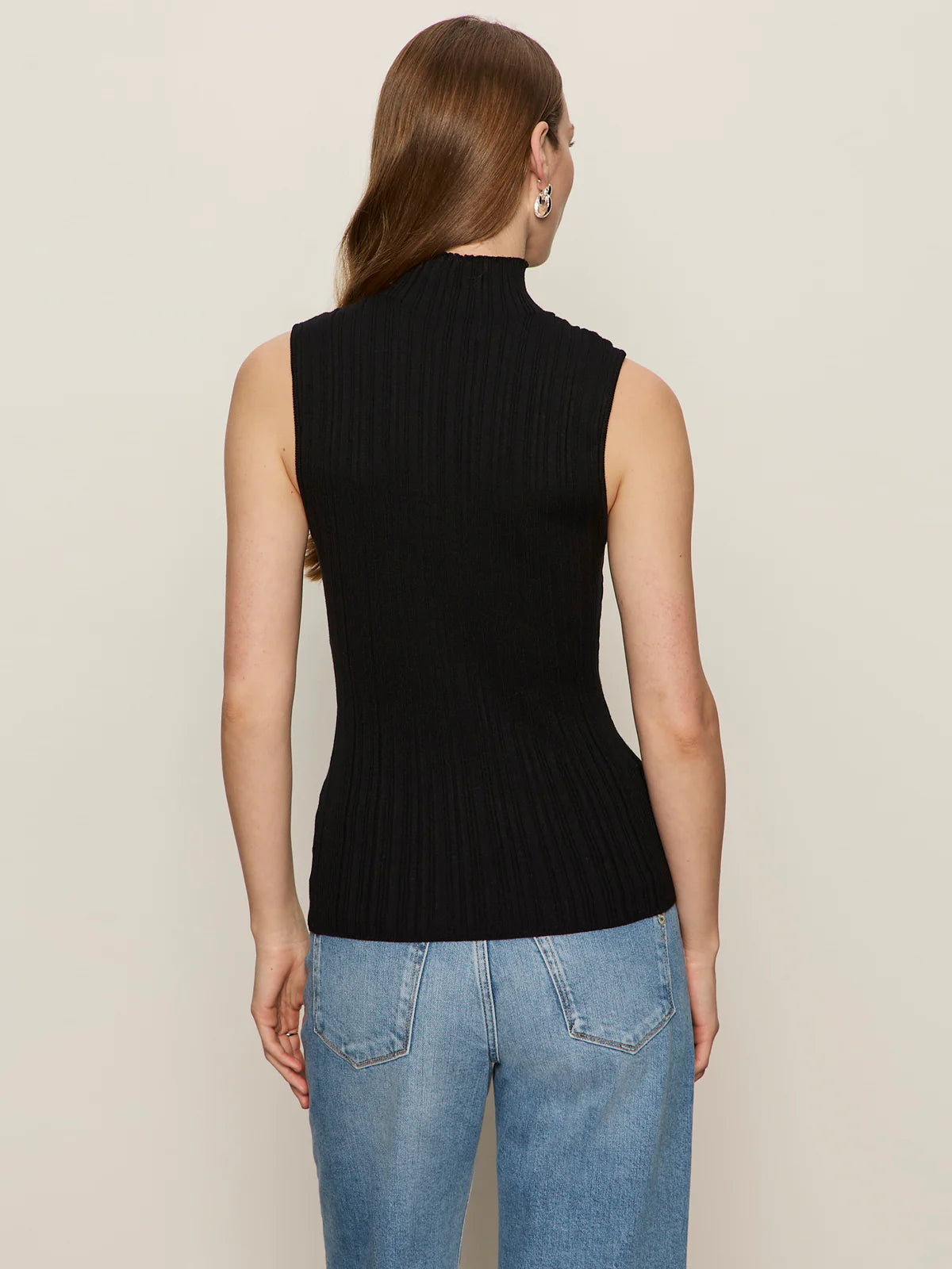Ribbed Funnel Neck Top in Black | Sanctuary