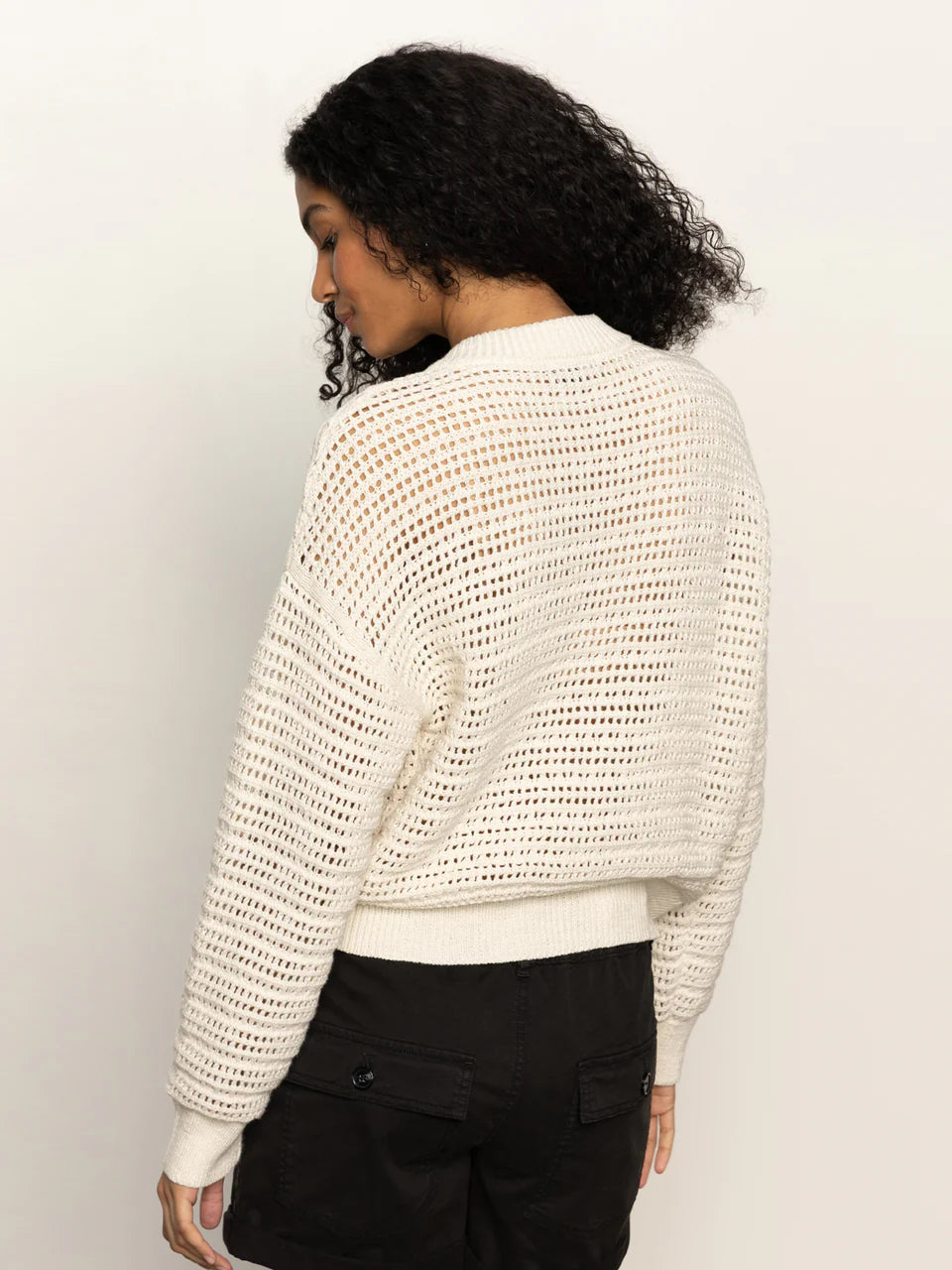 Open Knit Bomber in Chalk | Sanctuary