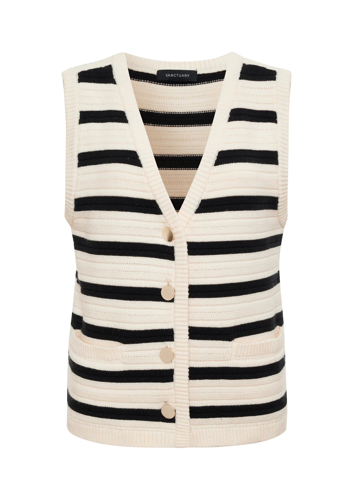Striped Textured Sweater Vest | Sanctuary
