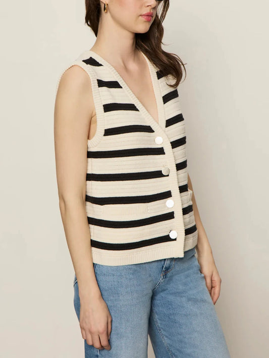 Striped Textured Sweater Vest | Sanctuary