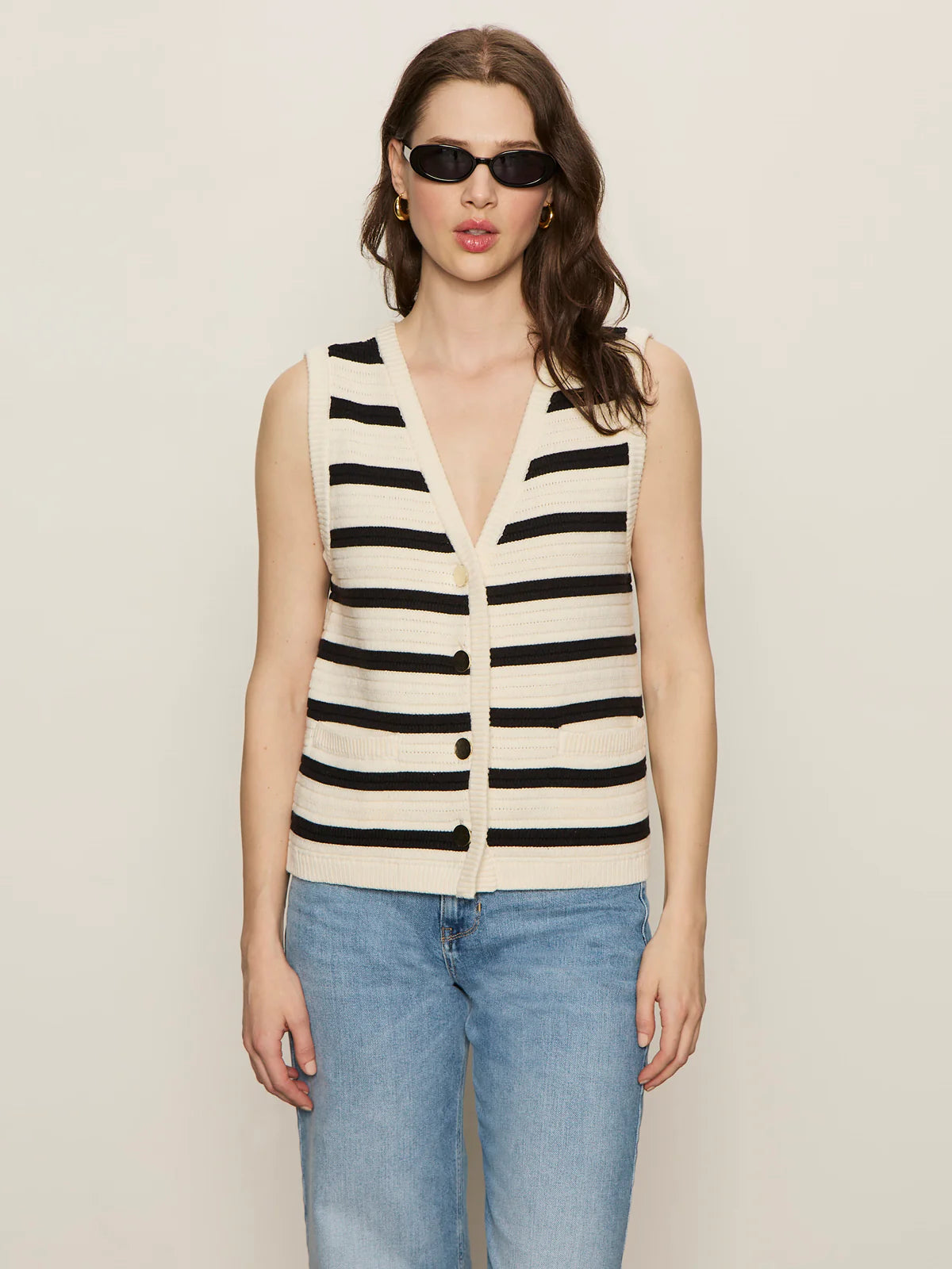 Striped Textured Sweater Vest | Sanctuary