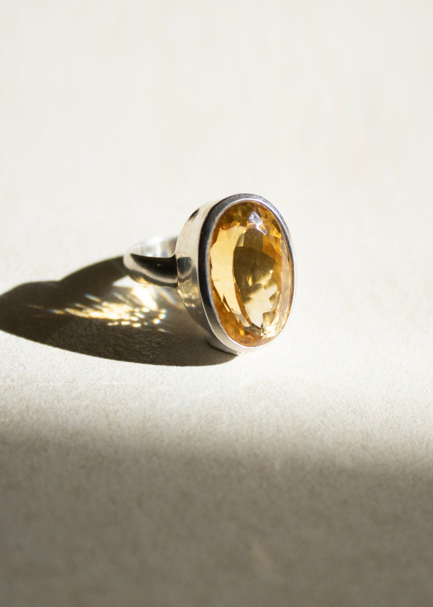 Large Oval Citrine Ring