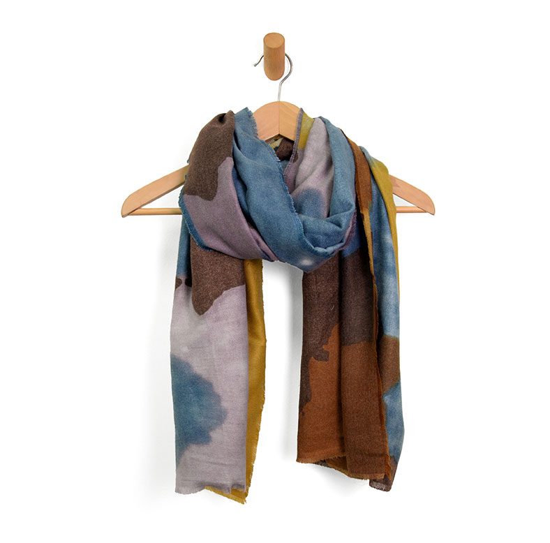 Inkblot Scarf in Coffee Multi
