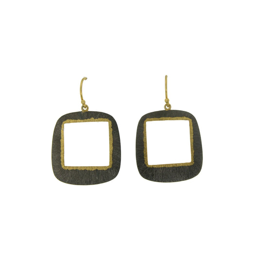 Two Tone Square Earrings | Manjusha