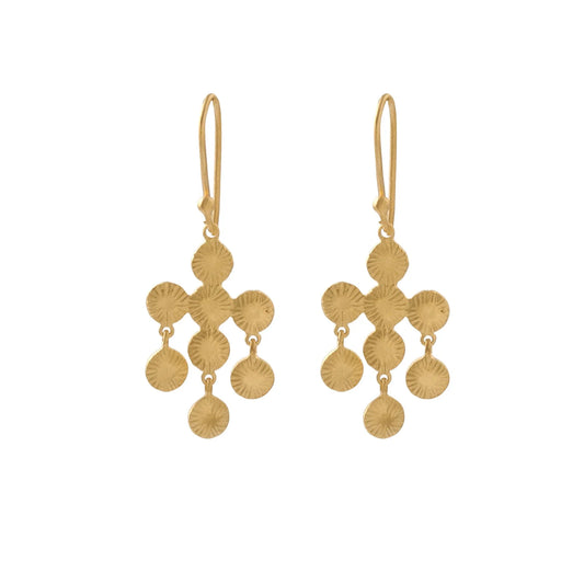 Gold Lotus Chandelier Earrings | Manjusha
