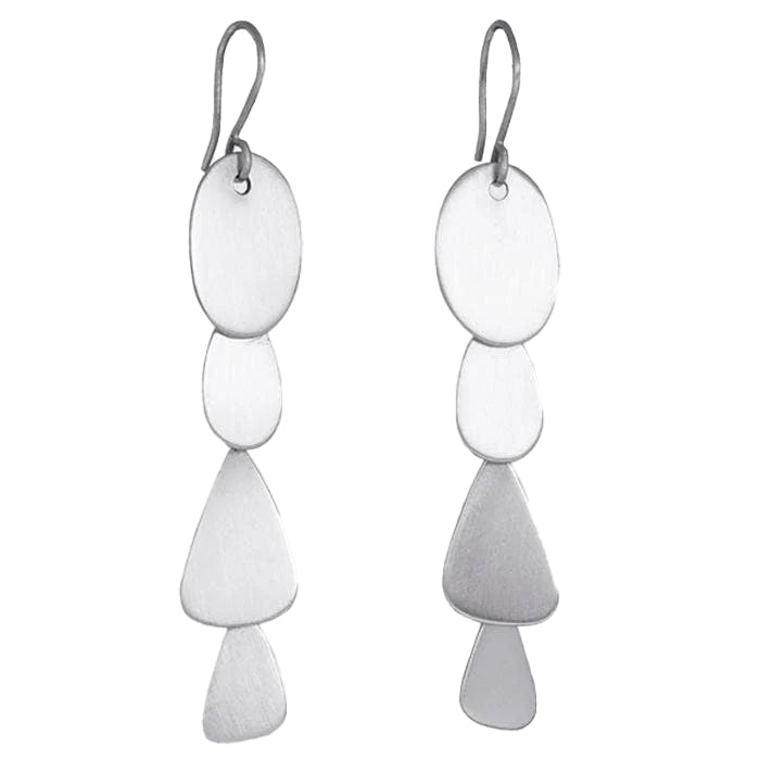 Silver Abstract Organic Cascade Earrings | Jane Diaz