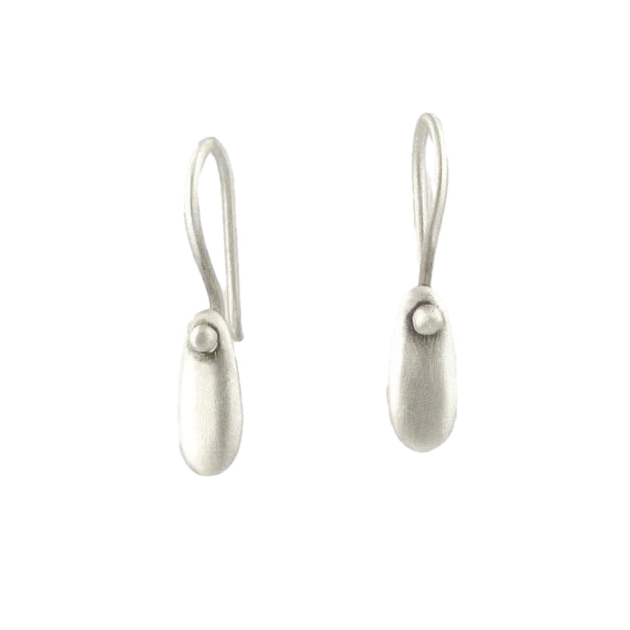 Silver Tiny Tab Drop Earrings | Jane Diaz