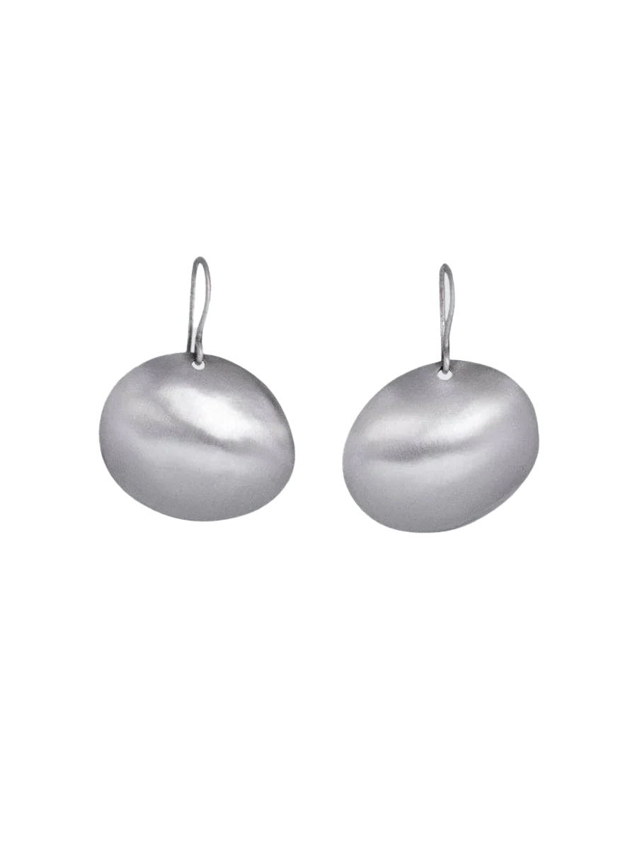 Silver Hammered Organic Dome Earrings | Jane Diaz
