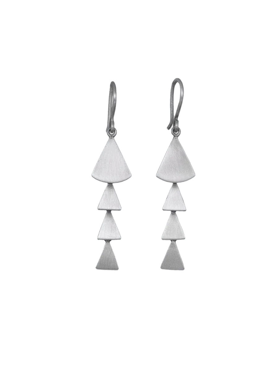Long Fan Cascade Earrings in Silver | Jane Diaz