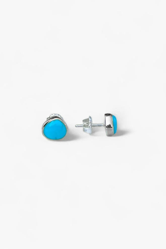 Asymetrical Turquoise Post Earrings | Linda Blumel