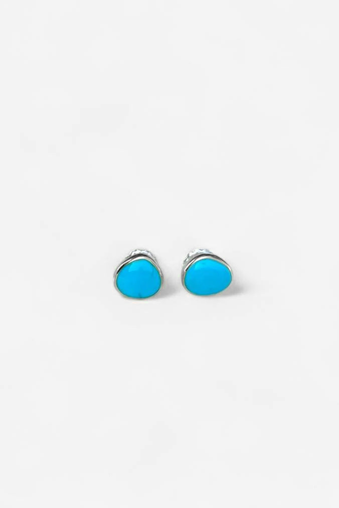 Asymetrical Turquoise Post Earrings | Linda Blumel