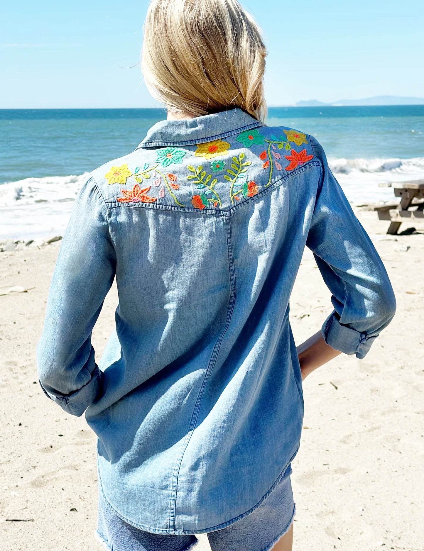 Flower Field Denim Shirt | Billy T