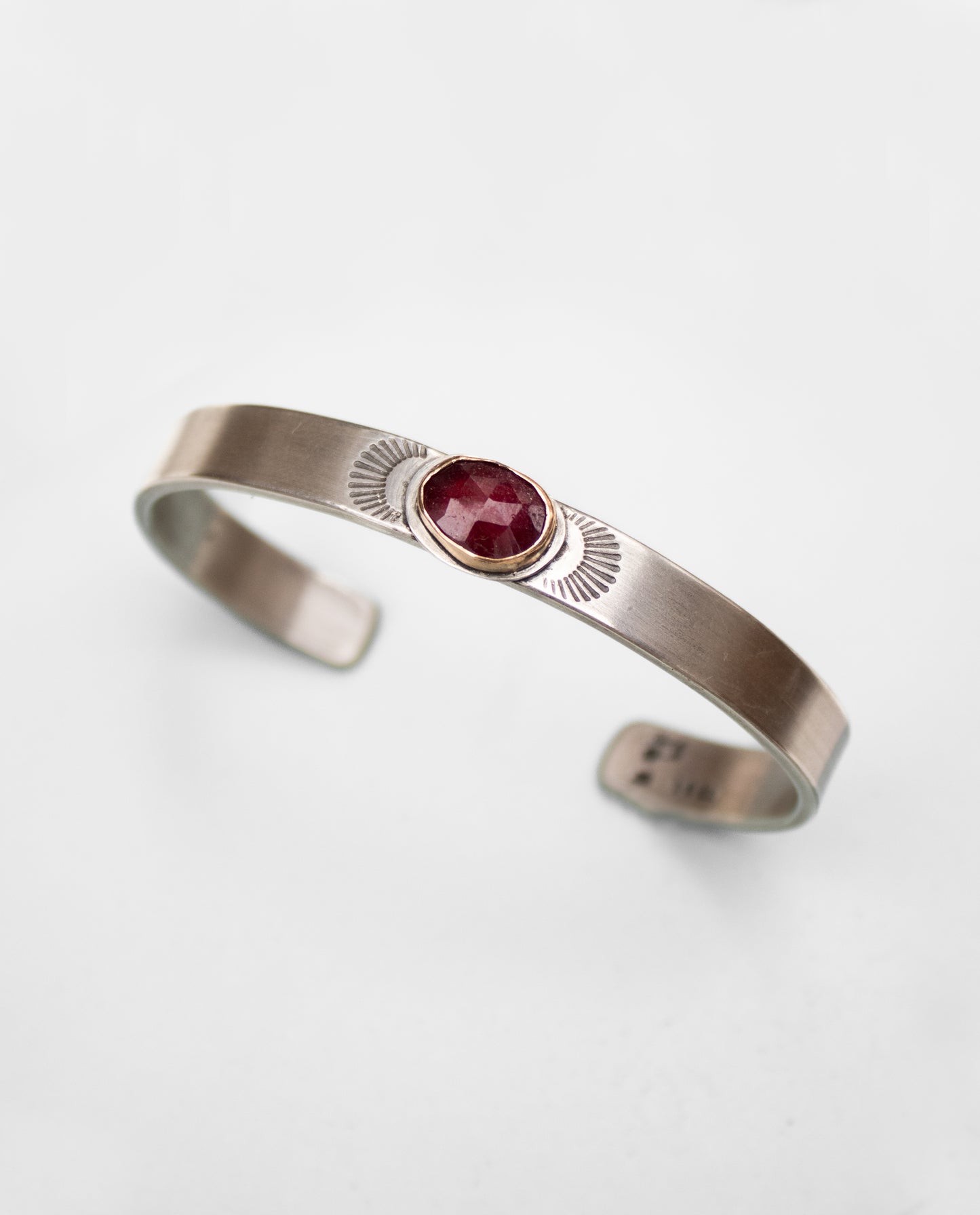 Stamped Cuff with Ruby | Glacier Lily
