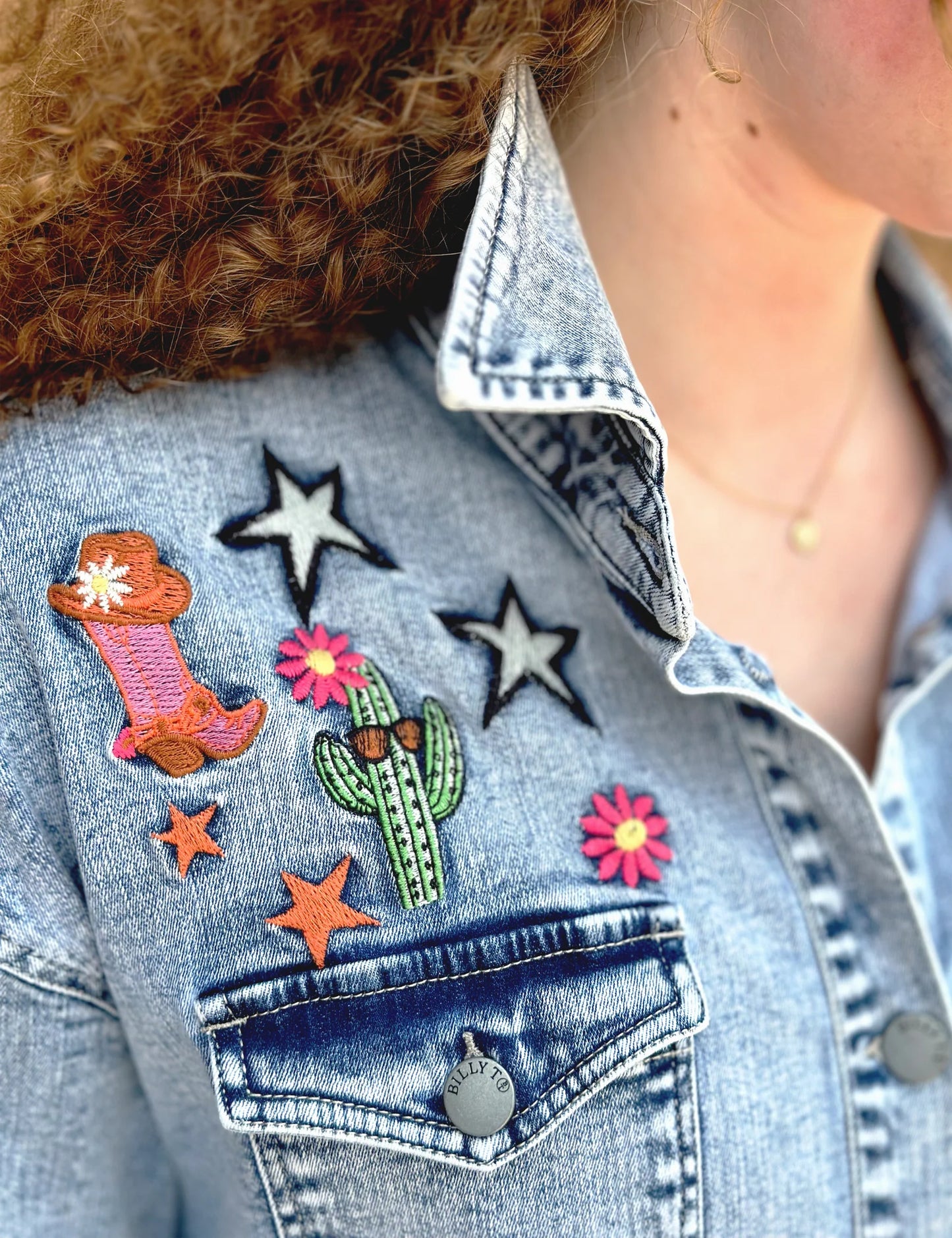 Gittyup Embroidered Denim Dress | Billy T