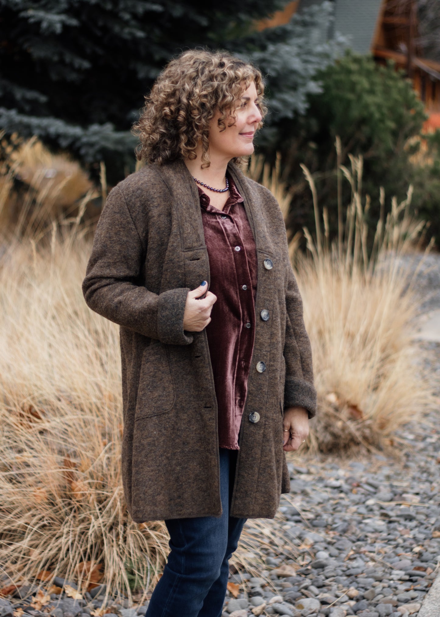 Boiled Wool Coat in Saddle | Cut•Loose