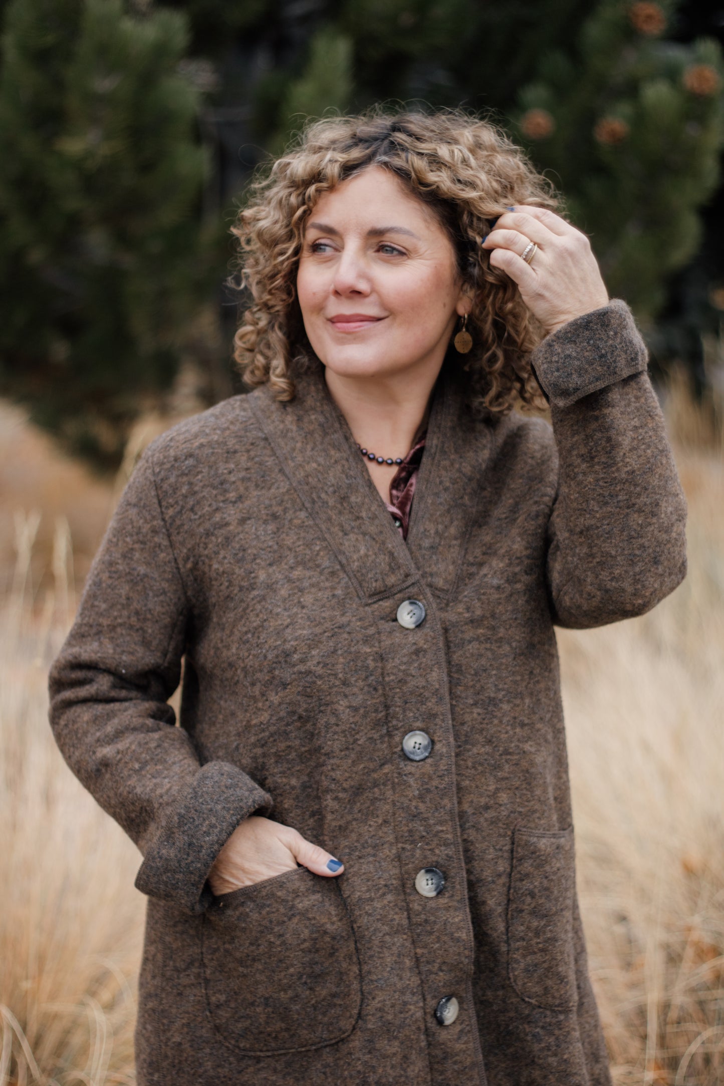 Boiled Wool Coat in Saddle | Cut•Loose