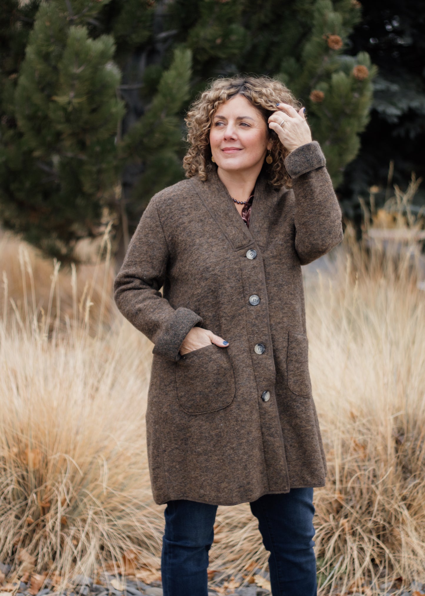 Boiled Wool Coat in Saddle | Cut•Loose