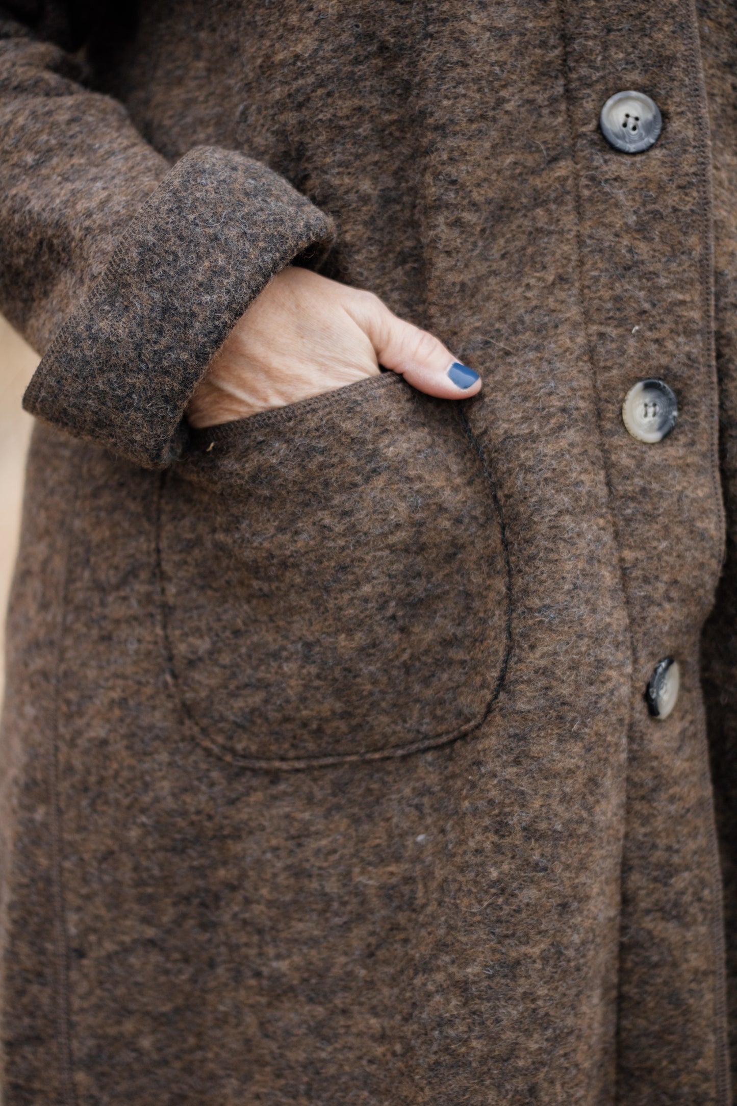 Boiled Wool Coat in Saddle | Cut•Loose