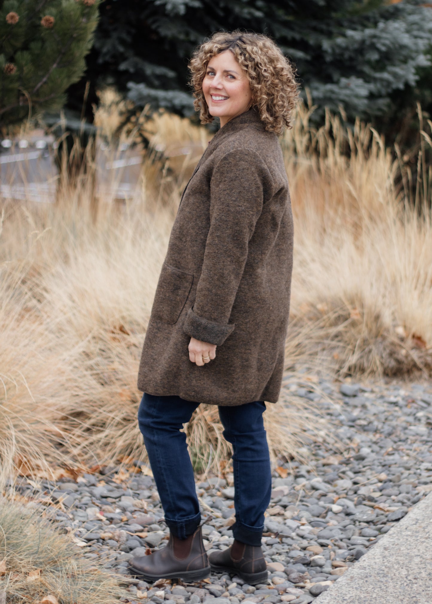 Boiled Wool Coat in Saddle | Cut•Loose