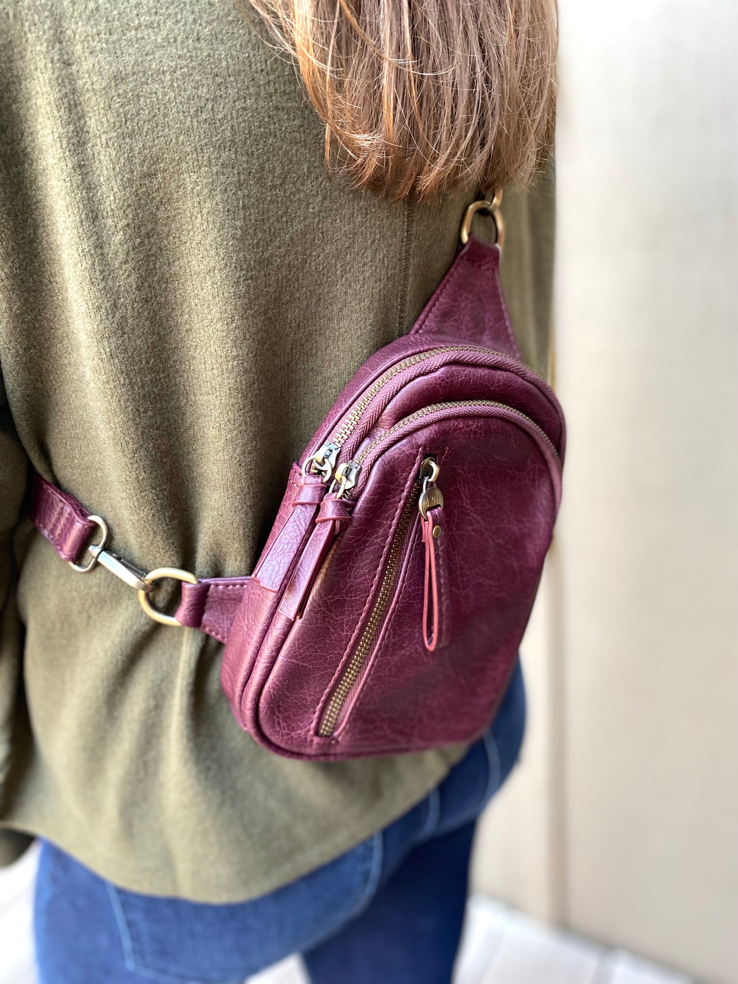 Skyler Sling Bag in Wine